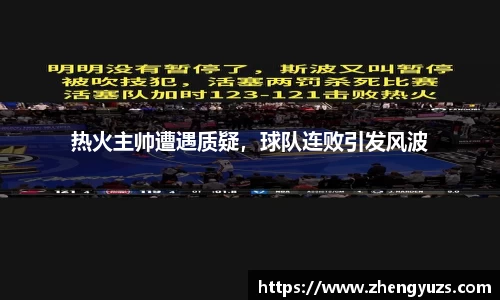 热火主帅遭遇质疑，球队连败引发风波